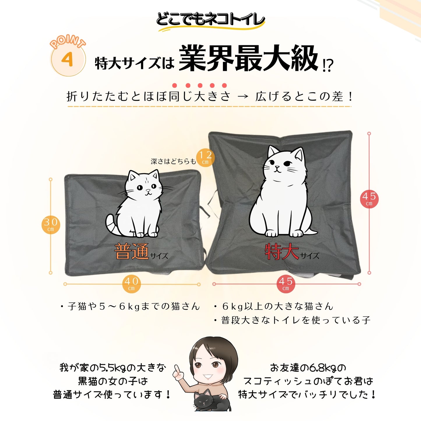 猫のための防災折りたたみケージ どこでもネコハウス （特大トイレセット）